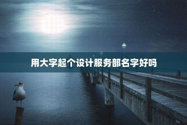 用大字起个设计服务部名字好吗