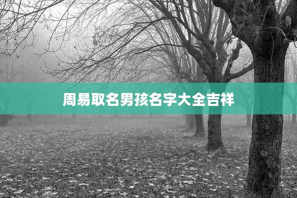 周易取名男孩名字大全吉祥
