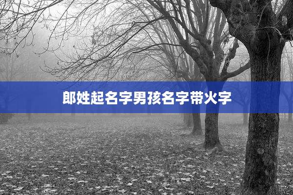 郎姓起名字男孩名字带火字