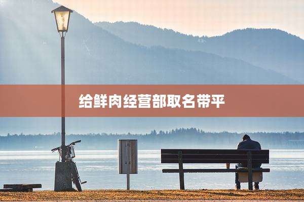 给鲜肉经营部取名带平