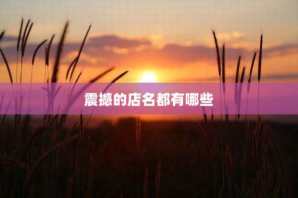 震撼的店名都有哪些