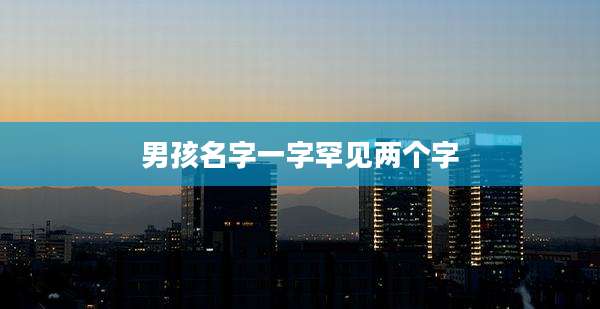 男孩名字一字罕见两个字