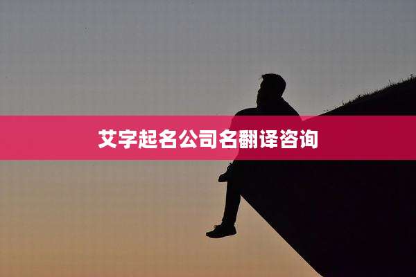 艾字起名公司名翻译咨询
