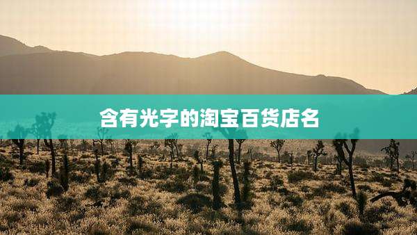 含有光字的淘宝百货店名