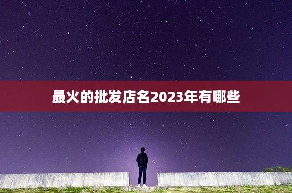 最火的批发店名2023年有哪些