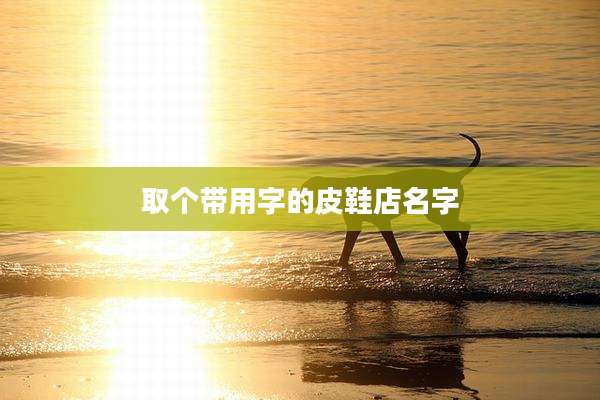 取个带用字的皮鞋店名字