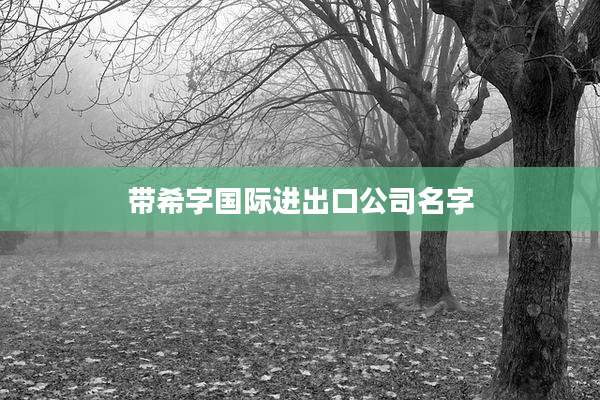 带希字国际进出口公司名字