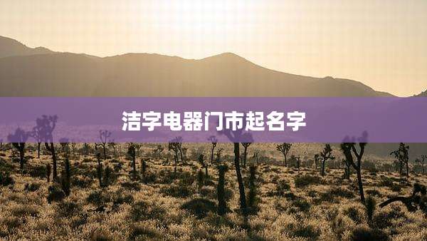 洁字电器门市起名字
