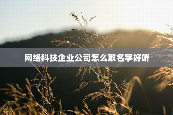 网络科技企业公司怎么取名字好听