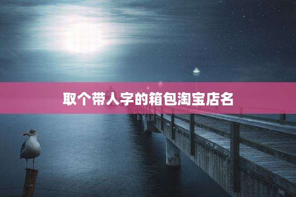 取个带人字的箱包淘宝店名