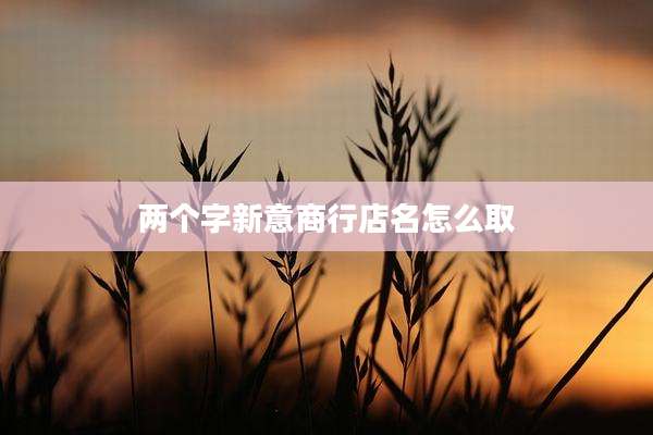 两个字新意商行店名怎么取