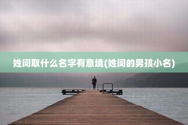 姓闵取什么名字有意境(姓闵的男孩小名)