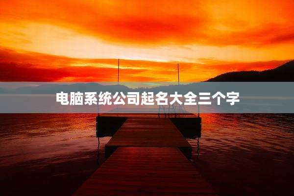 电脑系统公司起名大全三个字