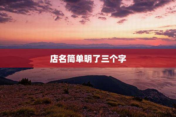 店名简单明了三个字