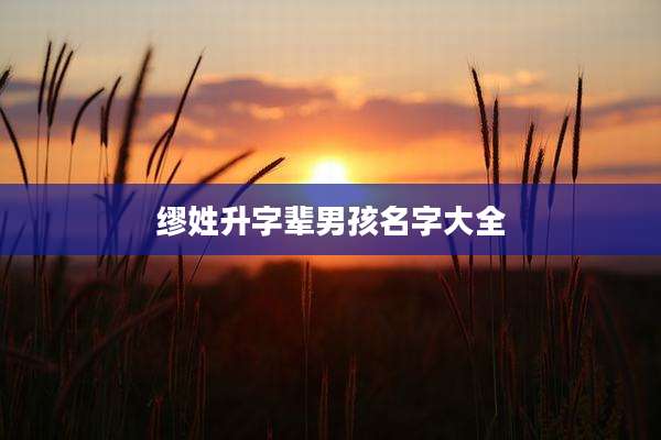 缪姓升字辈男孩名字大全