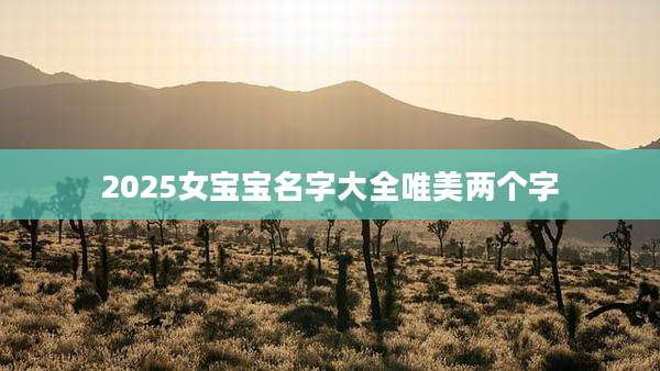 2025女宝宝名字大全唯美两个字