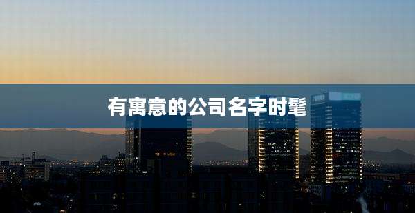 有寓意的公司名字时髦
