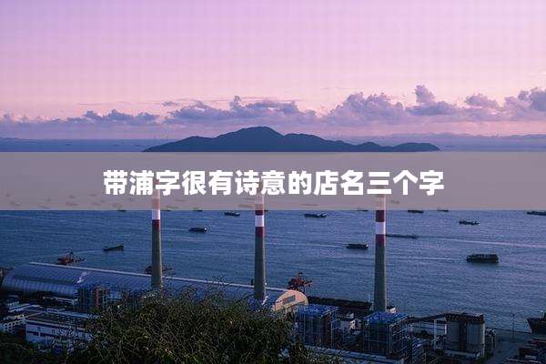 带浦字很有诗意的店名三个字