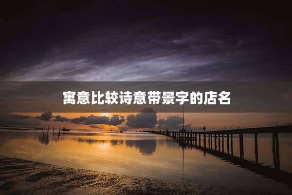 寓意比较诗意带景字的店名