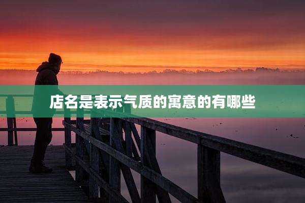 店名是表示气质的寓意的有哪些