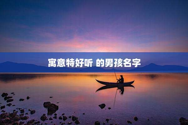 寓意特好听 的男孩名字
