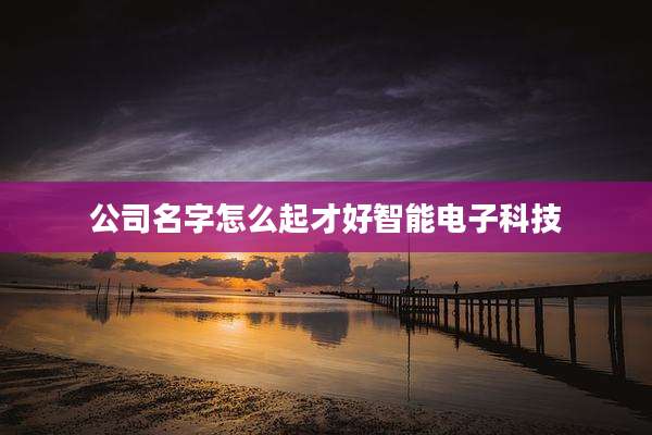 公司名字怎么起才好智能电子科技