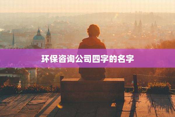 环保咨询公司四字的名字