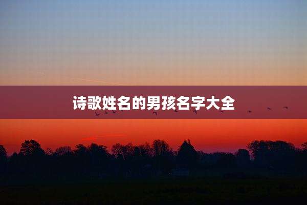诗歌姓名的男孩名字大全