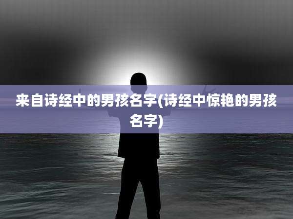 来自诗经中的男孩名字(诗经中惊艳的男孩名字)