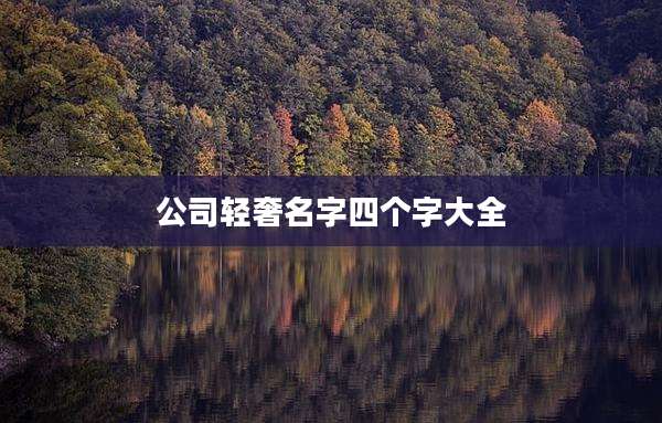 公司轻奢名字四个字大全