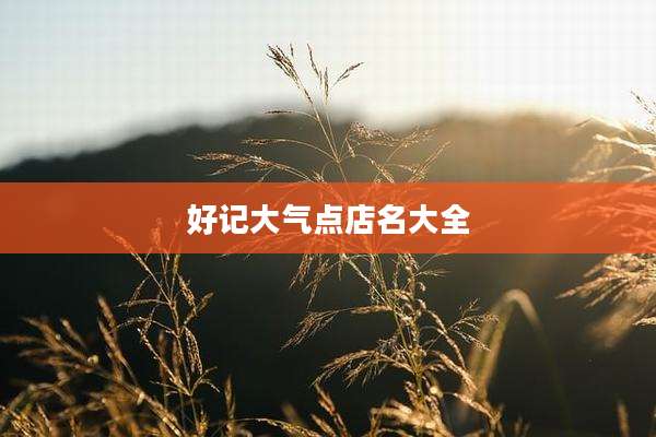 好记大气点店名大全
