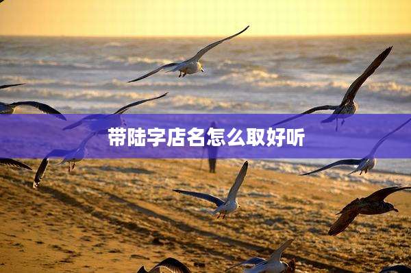 带陆字店名怎么取好听