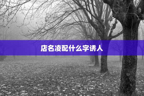 店名凌配什么字诱人
