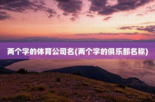 两个字的体育公司名(两个字的俱乐部名称)