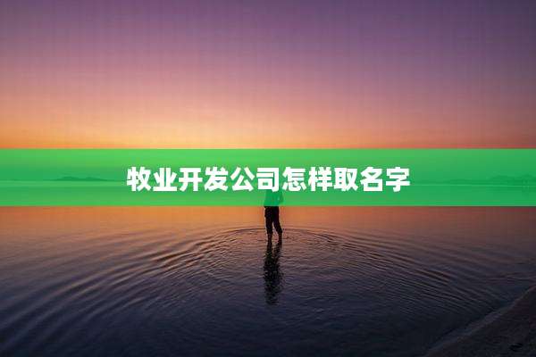 牧业开发公司怎样取名字