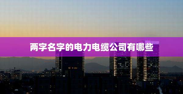 两字名字的电力电缆公司有哪些