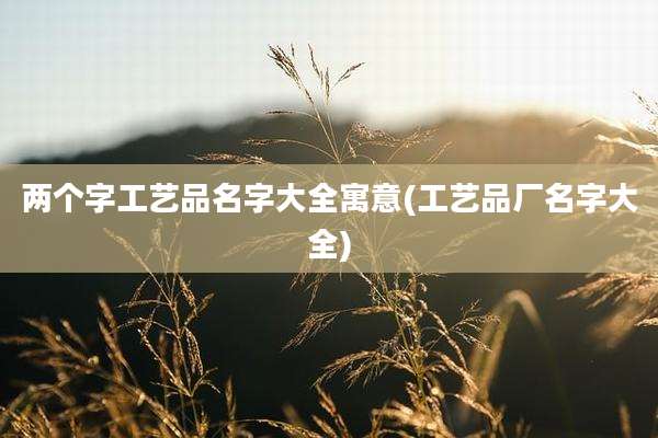 两个字工艺品名字大全寓意(工艺品厂名字大全)