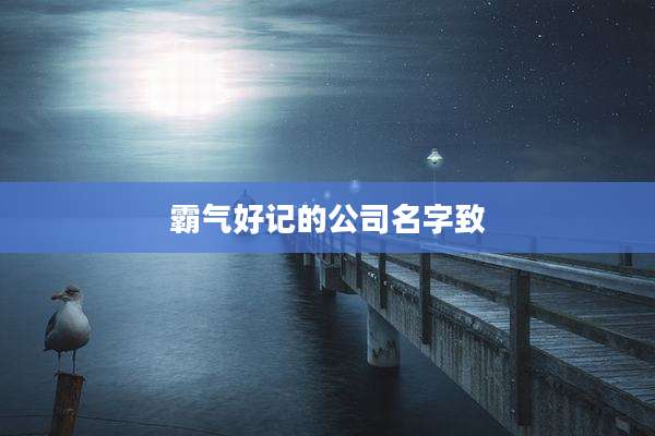 霸气好记的公司名字致