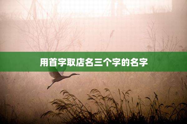 用首字取店名三个字的名字
