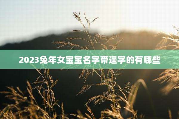 2023兔年女宝宝名字带遥字的有哪些
