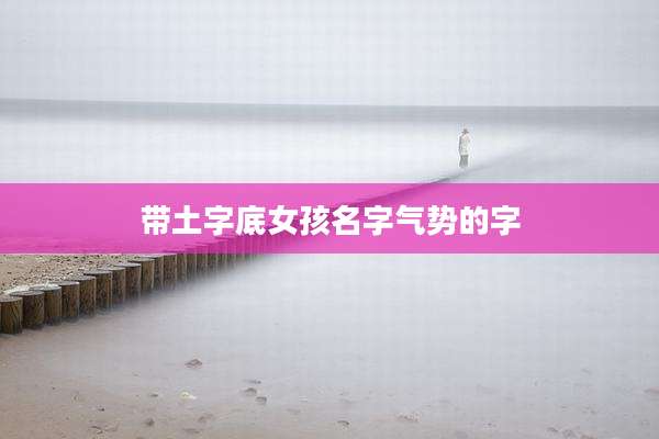 带土字底女孩名字气势的字