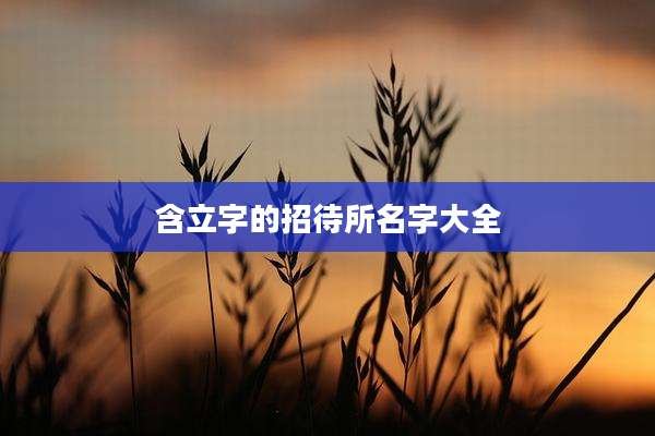 含立字的招待所名字大全