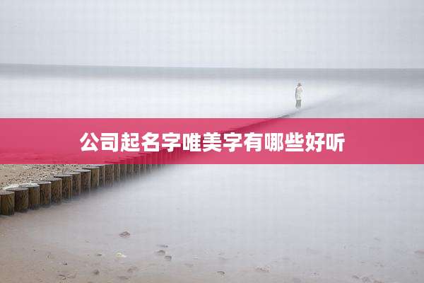 公司起名字唯美字有哪些好听