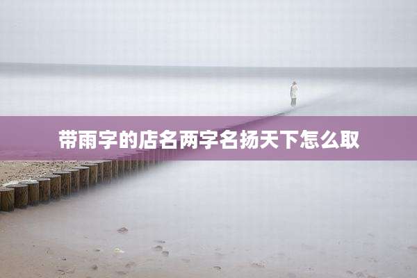带雨字的店名两字名扬天下怎么取
