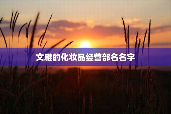 文雅的化妆品经营部名名字