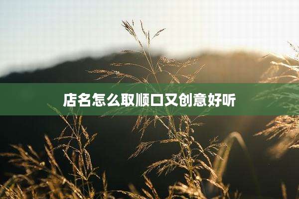 店名怎么取顺口又创意好听