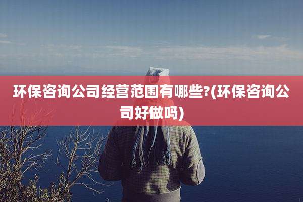 环保咨询公司经营范围有哪些?(环保咨询公司好做吗)