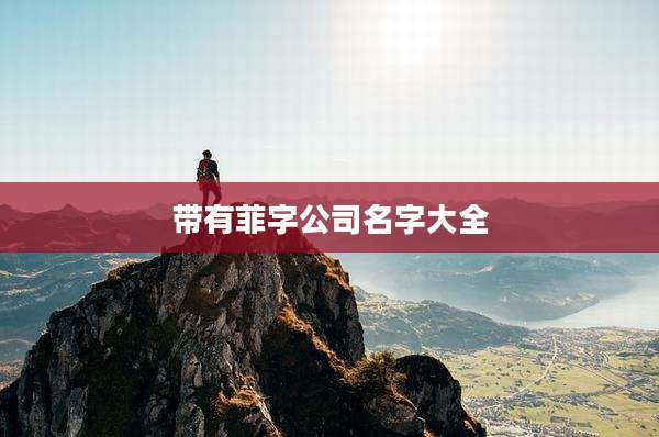 带有菲字公司名字大全