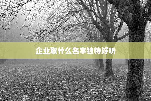 企业取什么名字独特好听