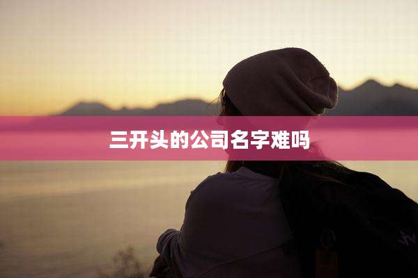 三开头的公司名字难吗